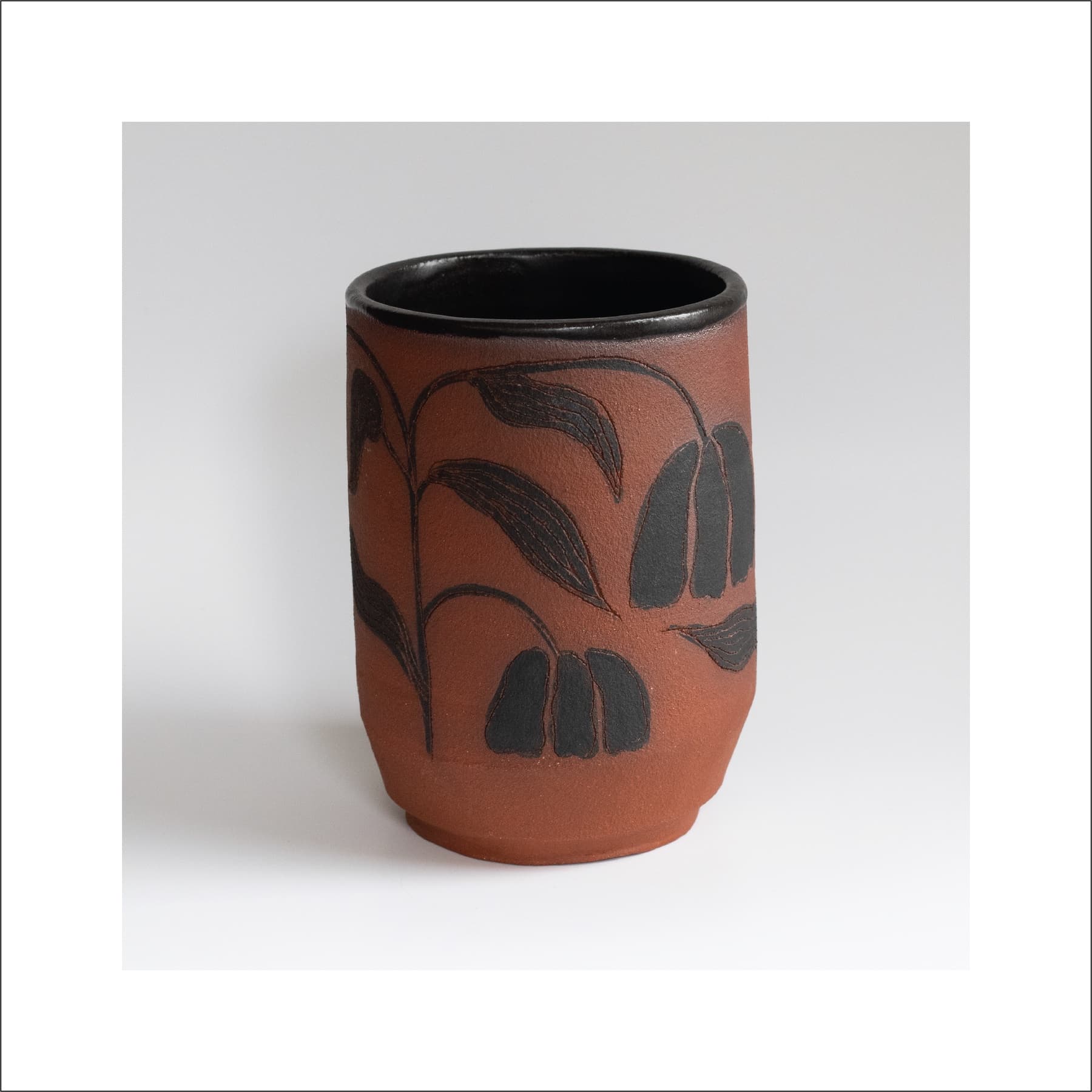 Black and Red Floral Vase (2024) by Melissa Wise-Miklos